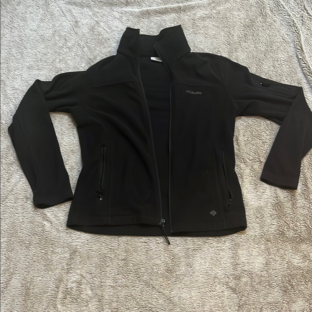 Columbia Black Ski Snow Jacket High Collar Fleece